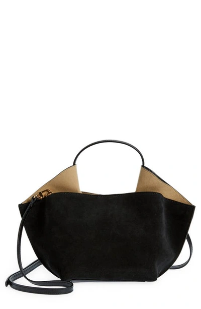 Ree Projects Mini Ann Suede Tote In Black