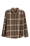 Treasure & Bond Kids' Plaid Cotton Flannel Button-up Shirt In Olive Sarma Woodside Plaid