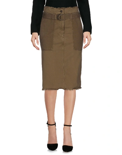 Vanessa Bruno Knee Length Skirt In Military Green