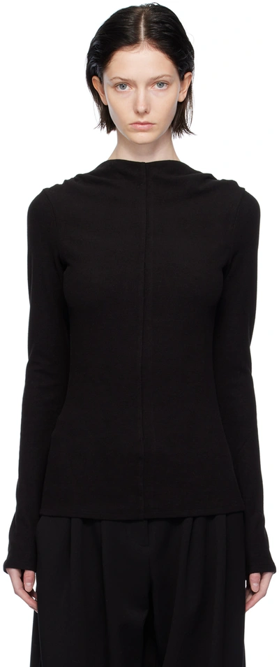 Proenza Schouler Black Charlie Long Sleeve T-shirt In 001 Black