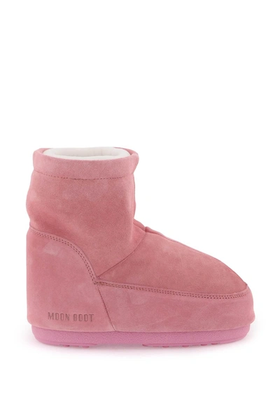 Moon Boot Icon Low Suede Snow Boots In Pink