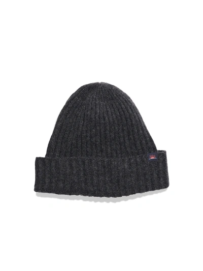 Faherty Ribbed Beanie In Charcoal Heather