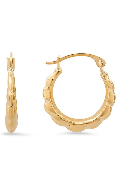 Queen Jewels 10k Gold Cloud Huggie Hoop Earrings