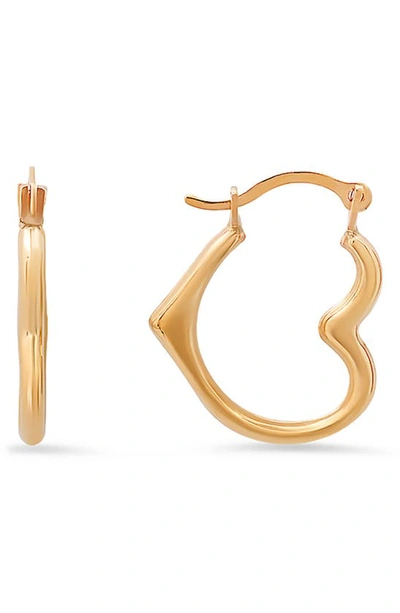 Queen Jewels 10k Gold Heart Hoop Earrings