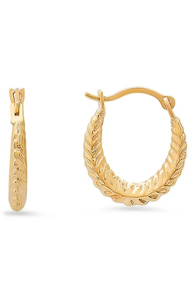 Queen Jewels 10k Gold Floral Huggie Hoop Earrings