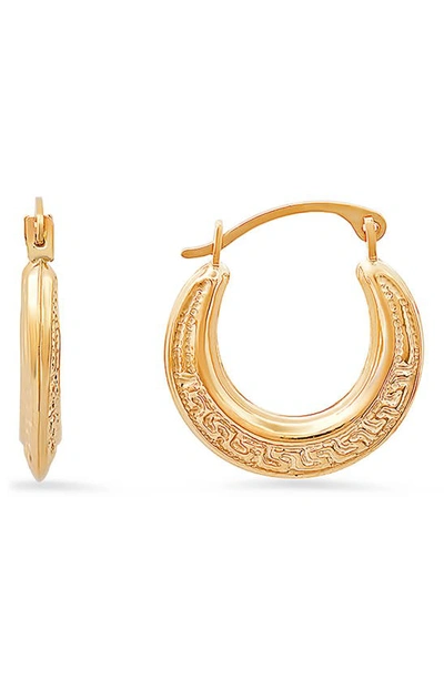 Queen Jewels 10k Gold Greek Huggie Hoop Earrings