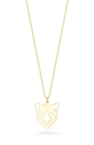 Ember Fine Jewelry Tiger Pendant Necklace In Gold
