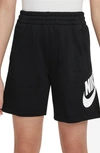 Nike Kids' Sportswear Club Fleece French Terry Shorts In Black/ White