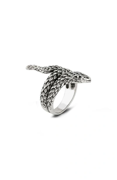 Yield Of Men Sterling Silver Oxidized Snake Ring