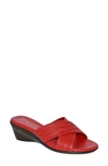 Italian Shoemakers Kenny Wedge Slide Sandal In Red
