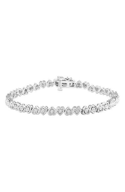 Effy Sterling Silver Diamond Heart Tennis Bracelet