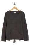 Max Studio Drawstring Sweater In Hcharcol-heather Charcoal