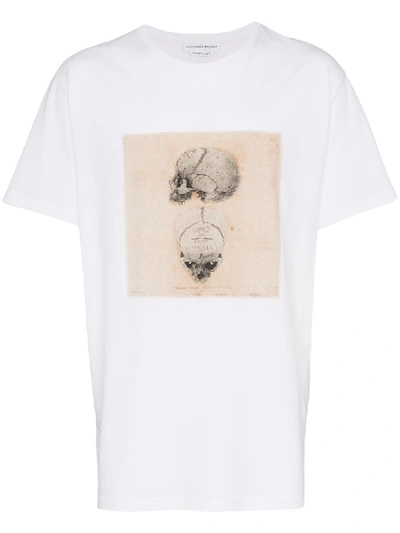 Alexander Mcqueen Crew Neck Anatomical Print T-shirt In White