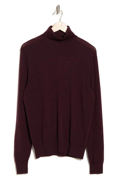 Bruno Magli Merino Wool Turtleneck Sweater In Bordeaux