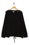 Max Studio Drawstring Sweater In Black