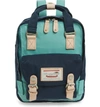 Doughnut Mini Macaroon Colorblock Water Resistant Backpack - Blue In Sky Blue/ Navy