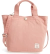 Doughnut Pocketote Water Repellent Nylon Tote - Pink In Rose