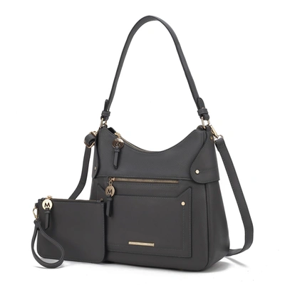 Mkf Collection By Mia K Maeve Vegan Leather Women's Shoulder Bag With Wristlet Pouch- 2 Pieces In Pink