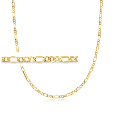 Ross-simons 3.5mm 14kt Yellow Gold Figaro-link Necklace In Multi