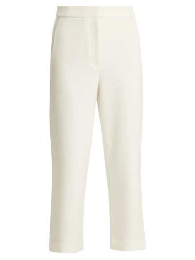 Tibi Anson Stretch High Waist Ankle Pants In Ivory