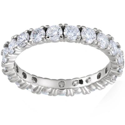 Pompeii3 2 1/8 Cttw Diamond Eternity Ring Womens Stackable Round 14k White Gold Band In Multi