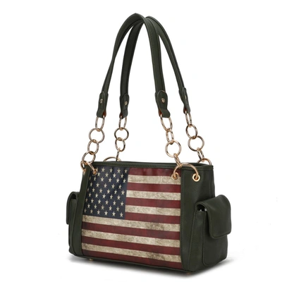 Mkf Collection By Mia K Alaina Vegan Leather Women's Flag Shoulder Bag In Green