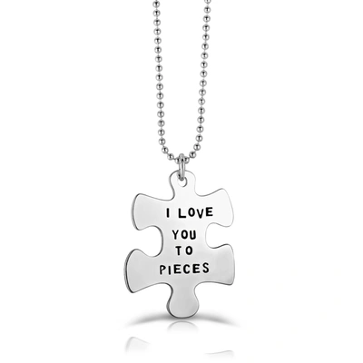 Rachel Glauber Ra White Gold Plated Puzzle Piece Necklace