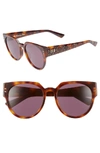 Dior 54mm Special Fit Polarized Cat Eye Sunglasses - Dark Havana