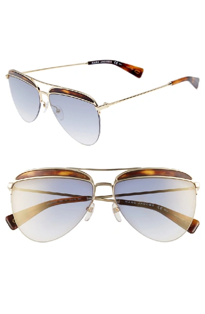 Marc Jacobs 61mm Aviator Sunglasses - Dark Havana/ Gold