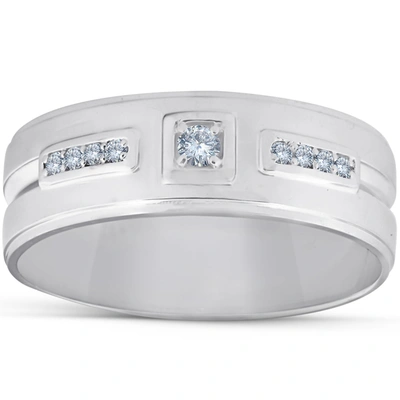 Pompeii3 1/4 Ct Diamond Mens Wedding Band High Polished 7mm Ring In Multi