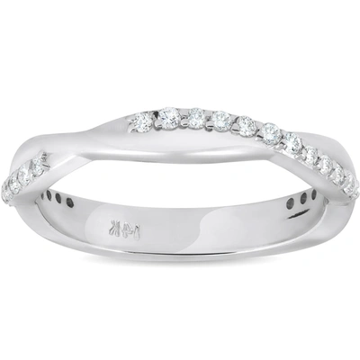 Pompeii3 1/4 Ct Diamond Twisted Vine Womens Wedding Ring 14k White Gold In Multi