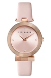 Ted Baker Bow Leather Strap Watch, 36mm In Pink