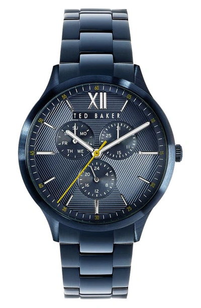 Ted Baker London Manhatt Multifunction Bracelet Watch, 42mm In Blue