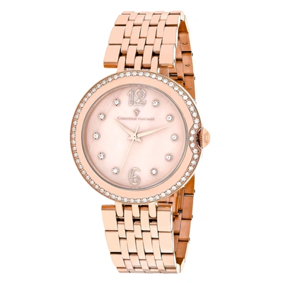 Christian Van Sant Women's Rose Gold Mop Dial Watch In Multi