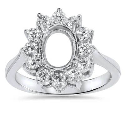 Pompeii3 5/8ct Vvs 18k Oval Diamond Halo Ring Setting Semi Mount In Multi