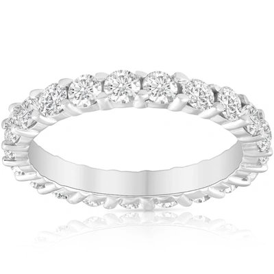 Pompeii3 2 Ct Lab Grown Diamond Eternity Ring Womens Wedding Band 14k White Gold In Multi