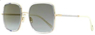 Jimmy Choo Women's Square Sunglasses Jayla Lojfq Gold/crystal/white 57mm In Multi