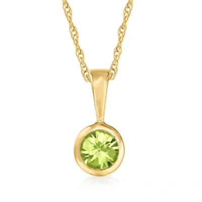 Rs Pure Ross-simons Peridot Pendant Necklace In 14kt Yellow Gold. 16 Inches In Multi