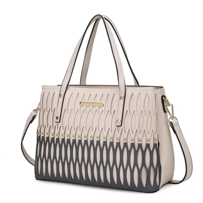 Mkf Collection By Mia K Quinn Triple Compartment Color Block Tote Bag In Grey