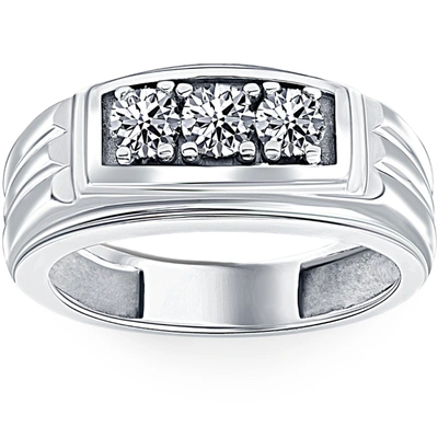 Pompeii3 3/4ct Diamond Mens 14k White Gold Wedding Ring In Multi