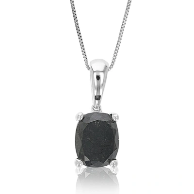Vir Jewels 3 Cttw Oval Shape Black Diamond Pendant Necklace Sterling Silver With Chain