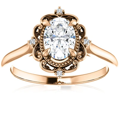 Pompeii3 1 Ct Oval Diamond Engagement Ring 14k Rose Gold In Multi