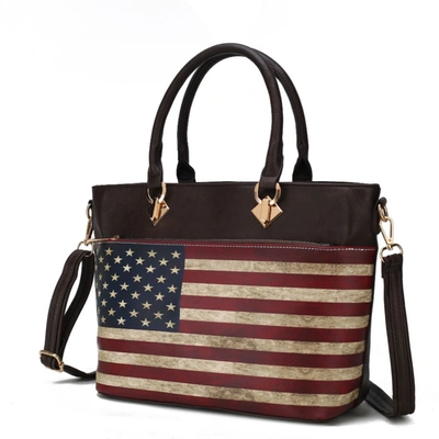 Mkf Collection By Mia K Lilian Vegan Leather Women's Flag Tote Bag In Gold