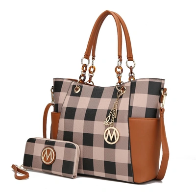 Mkf Collection By Mia K Bonita Checker Tote Handbag For Women's In Multi