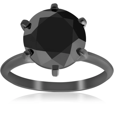 Pompeii3 5 1/2ct Black Diamond Solitaire Engagement Ring 14k Black Gold In Multi