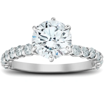 Pompeii3 1 3/4 Ct Round Cut Diamond Engagement Ring 14k White Gold In Multi