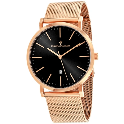 Christian Van Sant Men's Black Dial Watch
