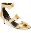 Donald Pliner Cady Metallic Leather Bow Sandals In Gold Leather