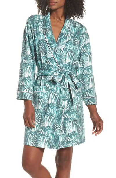 Bedhead Print Knit Short Robe In Maui Palm