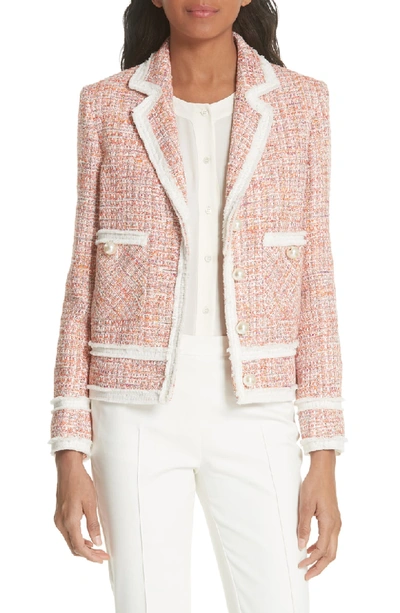 Helene Berman Boxy Tweed Jacket In Orange ModeSens